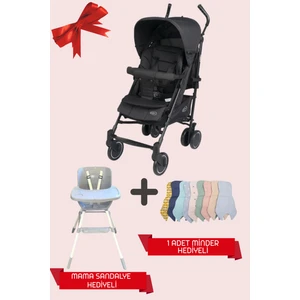 Luna Lüks Baston Gri Bebek Arabası