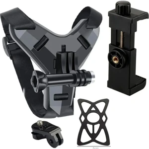 Telefona  ile Uyumlu Kask  Çene Bağlantı Aparatı-Mavi Siyah