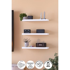 Duvar Rafı Uçan Raf Duvar Rafı Tv Rafı Kitaplık Rafı 48 x 15  cm  Beyaz
