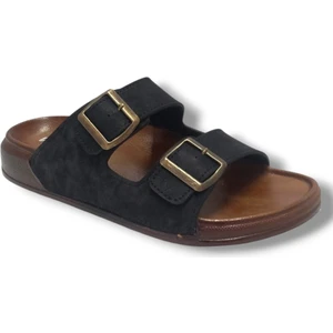 Witta 54201-25 Deri Çift Bant Anatomik Erkek Terlik