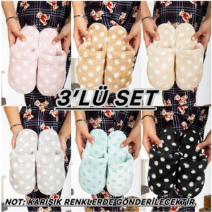 3'lü Paket Terlik Ev Terliği Çeyiz Bohça Seti