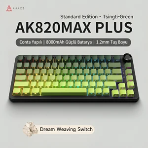 AK820 Max Plus-Hot-Swap-Dinamik Rgb Mekanik Oyun Klavyesi Mute Switch-Tft Ekran