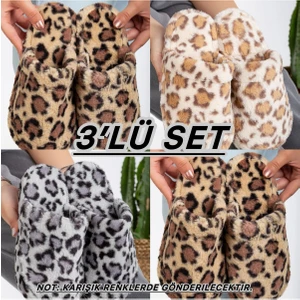 3'lü Paket Terlik Ev Terliği Çeyiz Bohça Seti