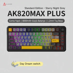 AK820 Max Plus-Hot-Swap-Dinamik Rgb Mekanik Oyun Klavyesi Mute Switch-Tft Ekran