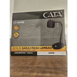 CT-8440 Berlin Şarjlı Masa Lambası Dimmerli 4000K (Siyah - Beyaz Kas)