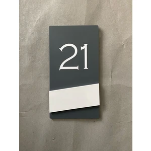 Antrasit Side Serisi Beyaz Detaylı Pleksi Kapı Numarası