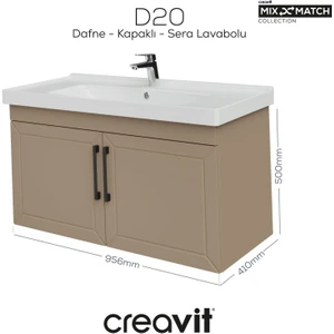 D20 100 cm Kapaklı Lavabo Dolabı Dafne Lake