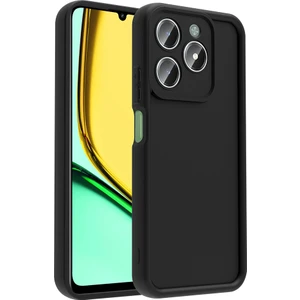 Alan Tech Realme C61 Kılıf Kamera Korumalı Alt Ananas Kapak - Siyah