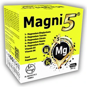 Dr. Müye Magnezyum Complex 5 Etkili Form Magni5 3 Aylık 90 Kapsül B6 D3 Vitamini Bisglisinat Malat Taurat Sitrat Oksit