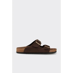 Kahve Deri Erkek Terlik