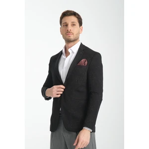 Takiro Erkek Koyu Kahve Esneyen Kumaş Slim Fit Mono Yaka Blazer Ceket