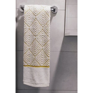 Geometrik Desenli Zemini Renkli Bambu El Havlusu - 50x90 cm - Hardal