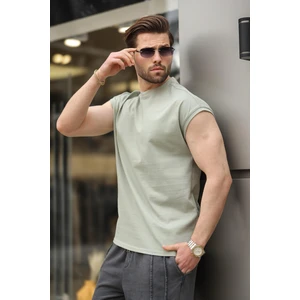 Mint Yeşili Yarım Kol Erkek Basic Tişört E7136