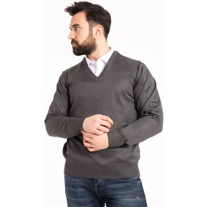 Mutlu City Erkek Ince Yün Triko Örgü Regular Baba V Yaka Kazak 5130