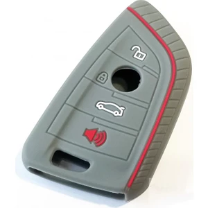 Lüx Bmw F15 G20 F48 F39 X5 X6 Üçgen Tip Gri Renk Silikon Anahtar Kılıfı 1.ci Kalite