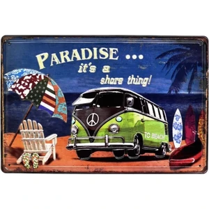 Koleksiyon Paradise Vw Bus Metal Plaka Levha 20X30CM