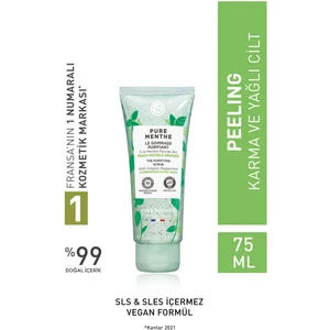 Yves Rocher Karma Ve Yağlı Ciltler Için Pure Menthe Prebiyotik Yüz Peeling-75 ml
