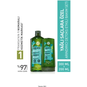 Yves Rocher Yağlı Saçlar İçin (Pure Detox) Arındırıcı Orijinal Boy Şampuan, Saç Kremi Seti