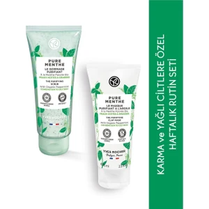Yves Rocher Karma/Yağlı Ciltlere Özel Orijinal Boy Kil Maske, Peeling Haftalık Rutin Seti