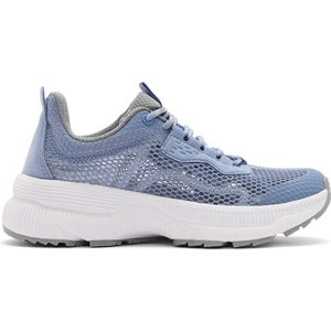Kadın Mavi Bağcıklı Kalın Tabanlı Kumaş Sneaker 25SFE48576F