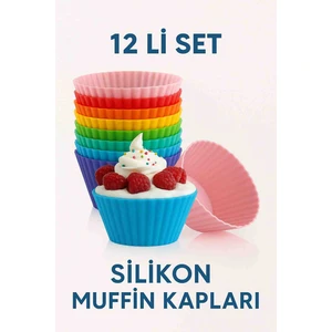 Renkli Silikon Muffin Kap 12LI