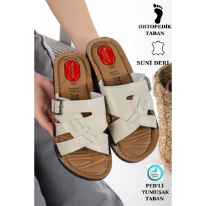 Kadın Ultra Yumuşak Soft Taban Dolgu Topuk Ortopedik İçi Pedli Günlük Anne Terliği