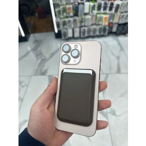 Magsafe Kartlık Deri Kartlık Mıknatıslı Kart Kılıf (Magsafe Uyumlu Kılıflar Içindir) - Kestane