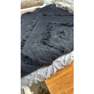 Lusso Stile Iskandinav Çift Kişilik Yatak Örtüsü Antrasit 250X260 ve 2 Adet Yastık Kılıfı
