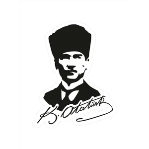 Altınuç Art Design 2 Adet 14X18 cm Mustafa Kemal Atatürk Sticker  Motor Araba Defter Masa