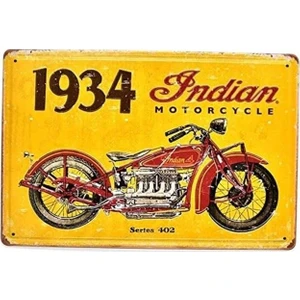 Koleksiyon Indian Motorcycle 1934 Metal Plaka Levha 20X30CM