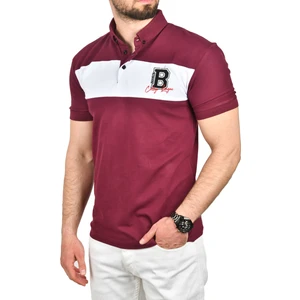 Erkek Slim Fit Nefes Alan Pamuklu Kumaş Dar Kesim Kıvrılmaz Yaka Polo Yaka Tişört 2503019