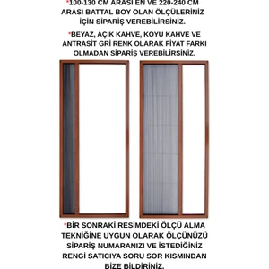 Battal Plise Sineklik Pileli Sürgülü Battal Kapı Sinekliği Akordiyon Sineklik