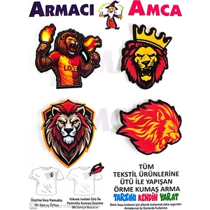 Armacı Amca Ütü Ile Yapışan 4 Adet Örme Kumaş Arma Yırtık Kapatıcı Pratik Yama Tekstil PATCH En Sevilen Arslan