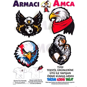 Armacı Amca Ütü Ile Yapışan 4 Adet Örme Kumaş Arma Yırtık Kapatıcı Pratik Yama Tekstil Patch En Sevilen Kartal
