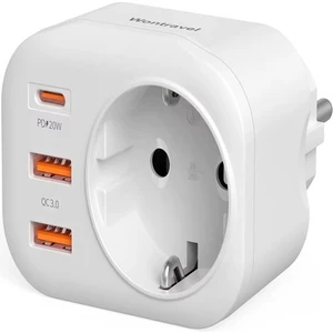 AC-115 2500W 3.4A 2usb 1type-C 1soket Akım Korumalı Şarj Adaptörü Priz Çoğaltıcı