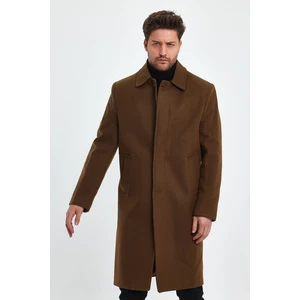 Erkek Uzun Regular Fit Kaşe Kaban