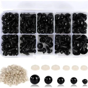 Yiğit Aksesuar 100 Adet Amigurumi Siyah Vida Seti Göz Bebek Kukla Peluş Hayvan Takı Malzemeleri Boncuğu