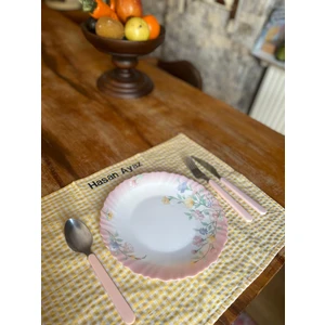 Mav Design 💛 Sarı Renk ve İsim Nakışlı Beslenme Örtüsü 35x50 Silinmez Bozulmaz(2ADET) 🎒✨