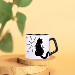 Nova Baskı Tasarım Kedi Baskı Tasarımlı  Premium Afilli Kupa Bardak Çay Kahve Fincanı