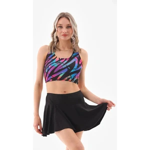 Kadın Renkli Desenli Crop Mayo Şort Etekli Model ile Rahat Kullanım