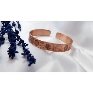 Yemen Zırhı  Manevi Enerji Yüklü Unisex Bakır Bileklik Çift Taraflı Dualı ve El İşçiliği