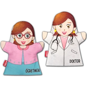 2 Parça Tox Meslekler El Kukla Set , Eğitici Oyuncak