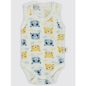 Civil Baby  Erkek Bebek Çıtçıtlı Badi 1-36 Ay Ekru