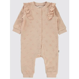 Civil Baby Kız Bebek Patiksiz Tulum 6-18 Ay Pudra
