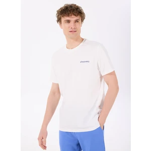 Discovery Expedition D5SM-TST3798 Beyaz Bisiklet Yaka Relaxed Baskılı Erkek T-Shirt