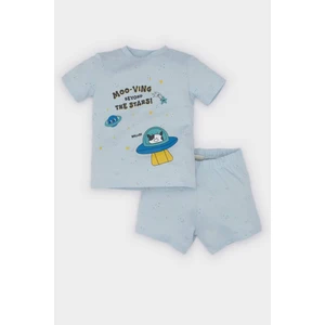 Erkek Bebek Pijama Takımı Baskılı Kısa Kollu Penye Üst Beli Lastikli Şort E1184A525HS