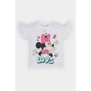 Kız Bebek Disney Mickey & Minnie Bisiklet Yaka Kısa Kollu Tişört E7228A525SM