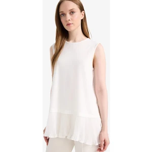 Regular Fit Bisiklet Yaka Basic Düz Kolsuz Pile Detaylı Tunik F4754AX25SP