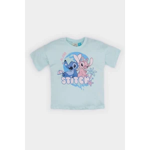 Kız Bebek Disney Lilo & Stitch Bisiklet Yaka Kısa Kollu Tişört E7120A525SM