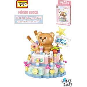 LOZ Micro Block Serisi Sevimli Pasta 370 Parça Oyuncak Yapım Seti FFLZ-8807